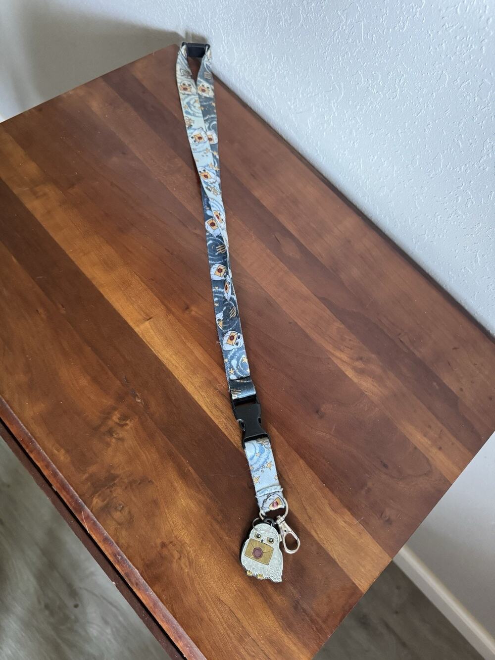 Harry Potter Gray Hedwig ID Lanyard Badge Holder With Hedwig Charm Pendant